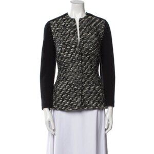 Akris Womens 12 Tweed Half Zip Jacket